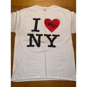 I WC NY Shooting Stars T-Shirt White Cotton Short Sleeve